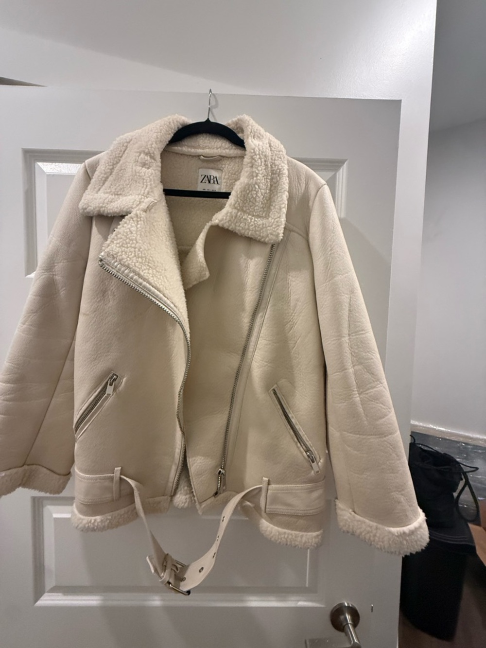 Zara Cream Shearling jacket